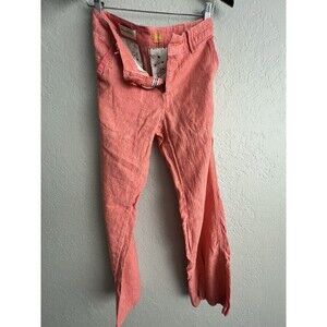 Pilcro Women's Linen Blend Wide-Leg Pants Coral, Size 4